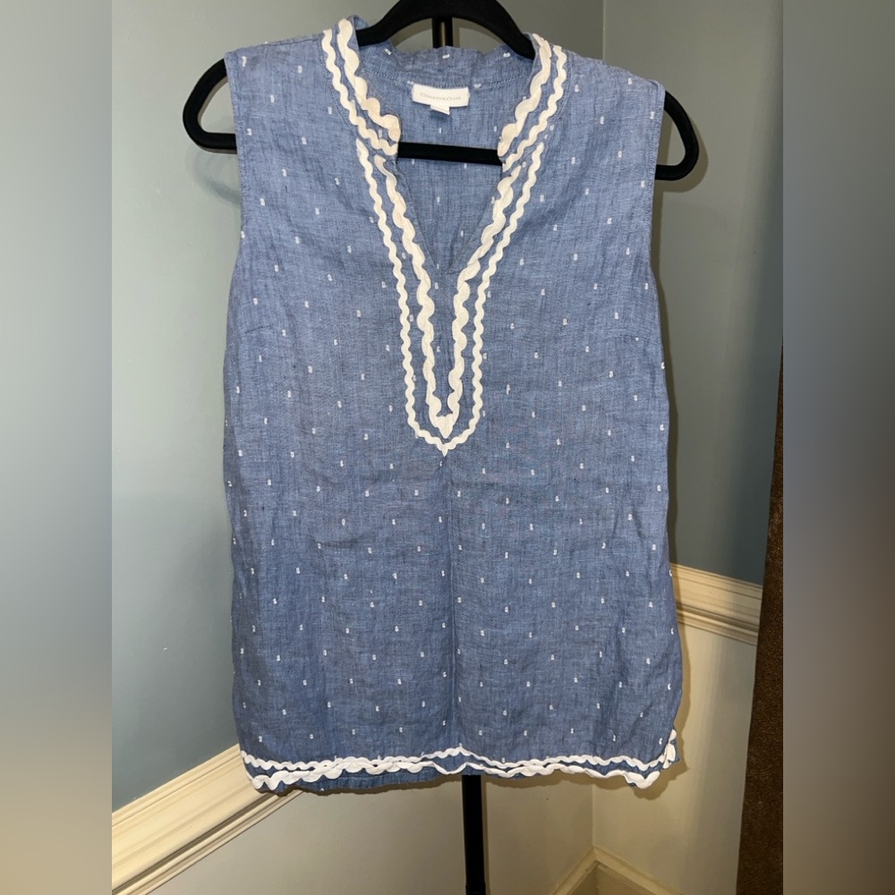 Charter Club Blue Tunic with‎ White Accents large